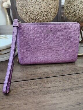 Coach Lilac Leather Wristlet Pouch
